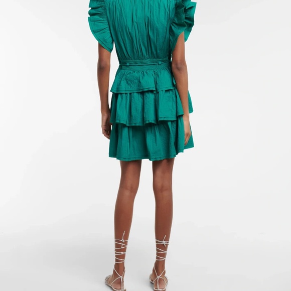 Ulla Johnson Camilla Cotton Poplin Mini Dress Verdigris (Green) in Size 8 - Picture 10 of 12